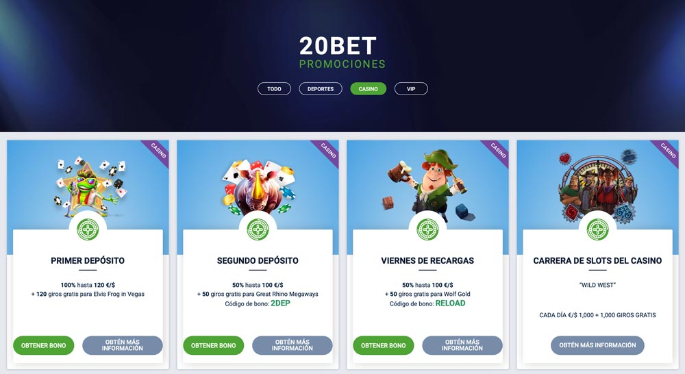 20bet casino promociones